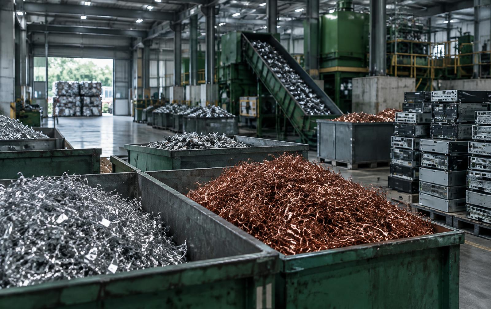 Unidade industrial de triagem de aparas metálicas e equipamentos eléctricos
